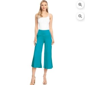 NWT Made By Johnny Teal Flowy Pants Size L